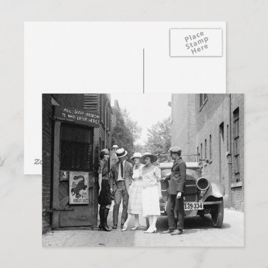 De Krazy Kat Speakeasy, 1921 Briefkaart (Voorkant / Achterkant)