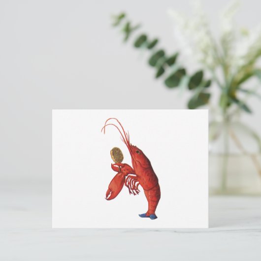 De kreeft Quadrille Briefkaart (Staand voorkant)