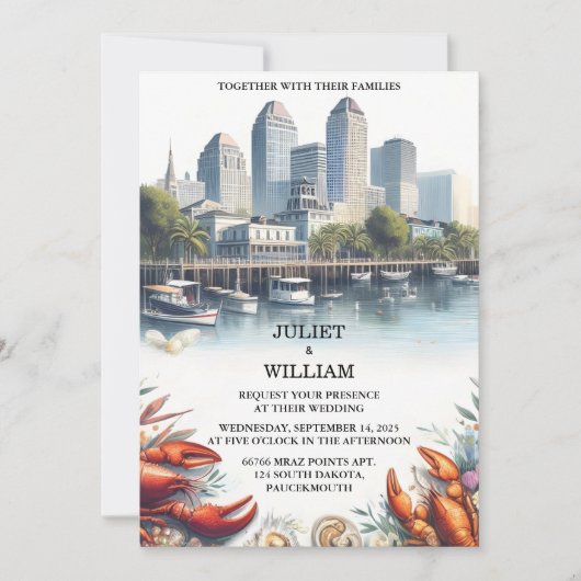 De kreeft strand oceaan zomer New Orleans bruiloft Kaart (Voorkant)
