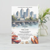 De kreeft strand oceaan zomer New Orleans bruiloft Kaart (Staand voorkant)