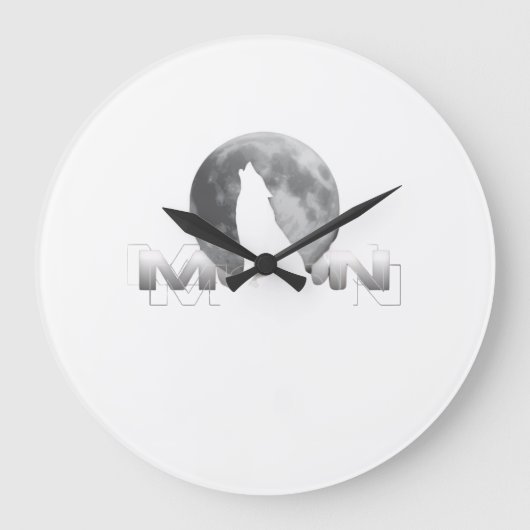 de kreet van de wolf onder de volle maan grote klok (Voorkant)