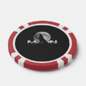 de kreet van de wolf onder de volle maan poker chips (Enkel)