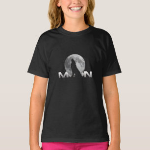 de kreet van de wolf onder de volle maan t-shirt