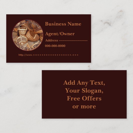 De kreuken van het mandje doen het met vezel - man visitekaartje (Voorkant / Achterkant)