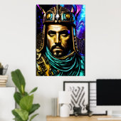 De krijger met helm | AI Art Poster (Thuiskantoor)