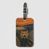 De krijsende kat-parodie Klassieke kunst grappig Bagagelabel (Voorkant (verticaal))