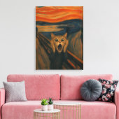 De krijsende kat-parodie Klassieke kunst grappig Canvas Afdruk (Insitu (Woonkamer))
