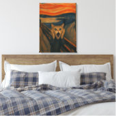 De krijsende kat-parodie Klassieke kunst grappig Canvas Afdruk (Insitu (Slaapkamer))