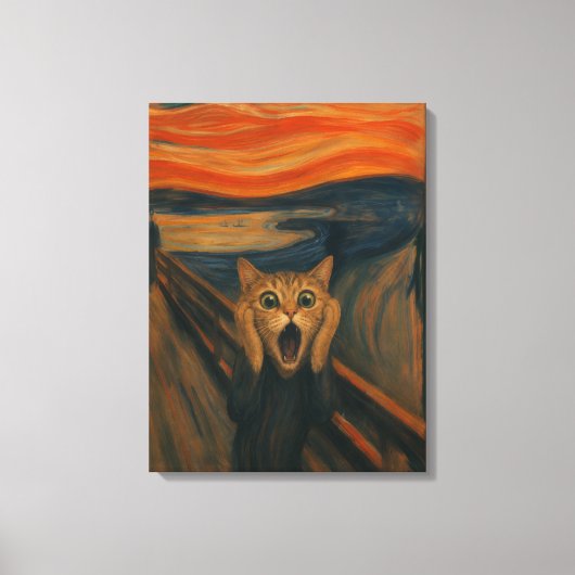 De krijsende kat-parodie Klassieke kunst grappig Canvas Afdruk (Voorkant)