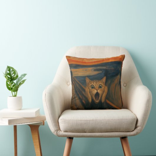 De krijsende kat-parodie Klassieke kunst grappig Kussen (Stoel)