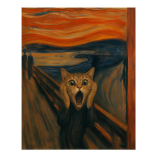 De krijsende kat-parodie Klassieke kunst grappig Perfect Poster