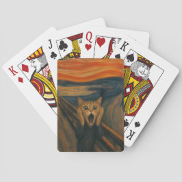 De krijsende kat-parodie Klassieke kunst grappig Pokerkaarten