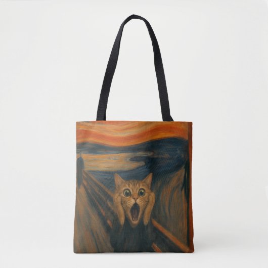 De krijsende kat-parodie Klassieke kunst grappig Tote Bag (Voorkant)