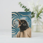 De krijsende zwarte vogel briefkaart (Staand voorkant)