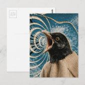De krijsende zwarte vogel briefkaart (Voorkant / Achterkant)