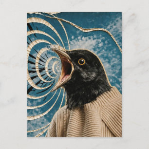 De krijsende zwarte vogel briefkaart