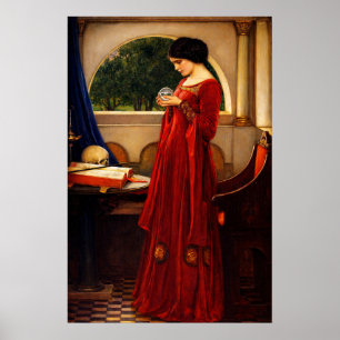 De Kristallen Bol van John William Waterhouse Poster