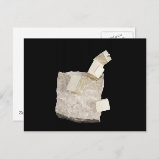 De Kristallen van het pyriet in Schalie Briefkaart (Voorkant / Achterkant)