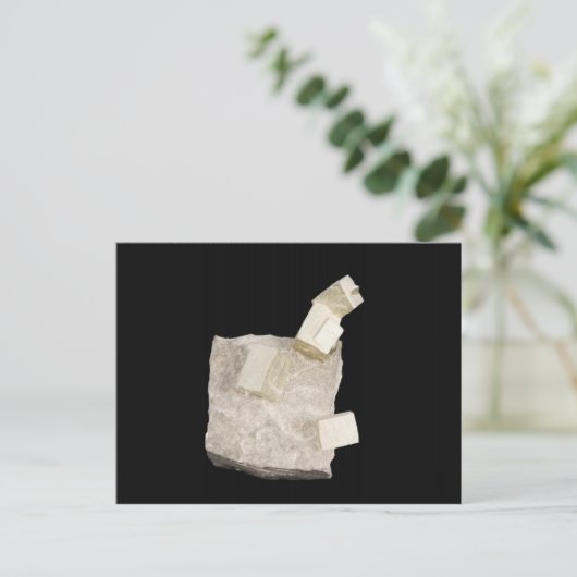 De Kristallen van het pyriet in Schalie Briefkaart (Staand voorkant)