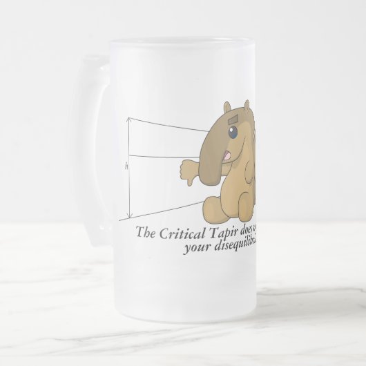 De kritische tapir keurt niet goed matglas bierpul (Voorkant links)