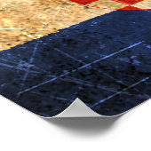 De Kroatische vlag van Scratched en Worn Poster (Hoek)