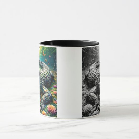 De krokodil, een gevreesde roofdier. mok (Midden)