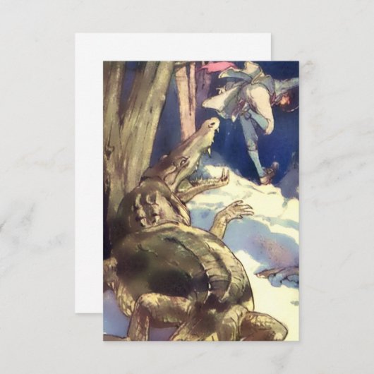 “De Krokodil!” van Alice B Woodward Bedankkaart (Voorkant / Achterkant)