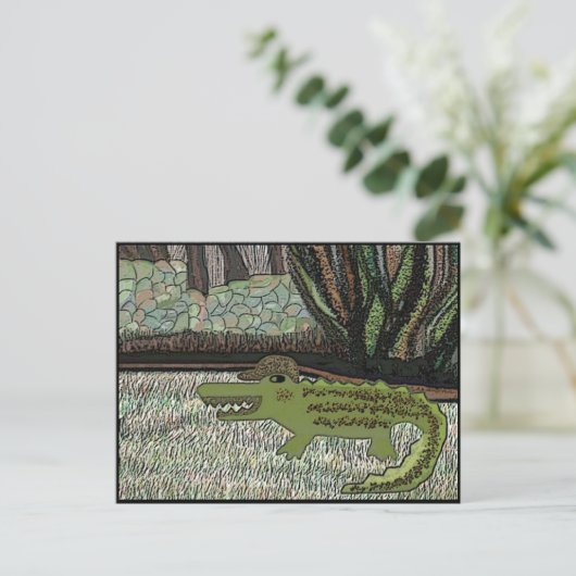 De krokodille Walk Briefkaart (Staand voorkant)