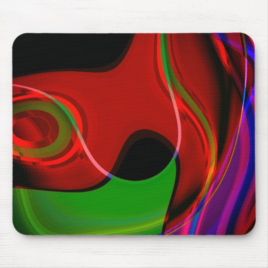 De kromme van de slag met lichte overlapping rood  muismat (Voorkant)