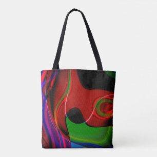 De kromme van de slag met lichte overlapping rood tote bag