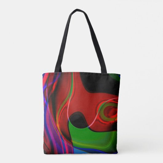De kromme van de slag met lichte overlapping rood tote bag (Achterkant)