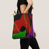 De kromme van de slag met lichte overlapping rood tote bag (Dichtbij)