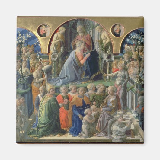 De kroning van de maagd, 1441-7 (tempera op p magneet (Voorkant)