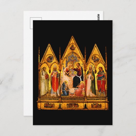 De kroning van de Maagd en de Middeleeuwse Heilige Briefkaart (Voorkant / Achterkant)