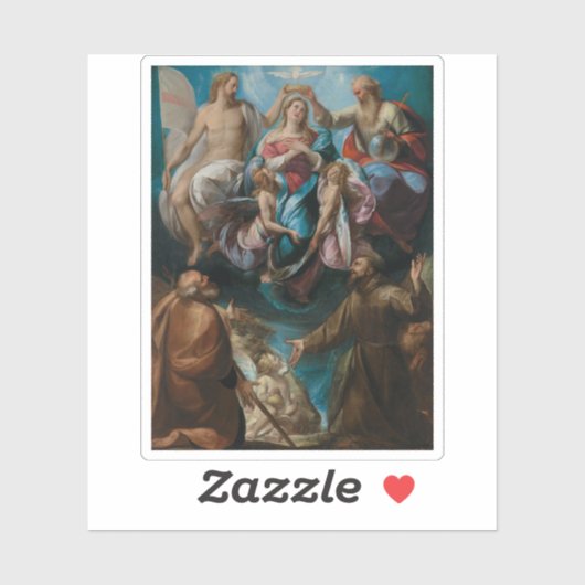 De kroning van de Maagd met Jozef en Franciscus Sticker (Vel)