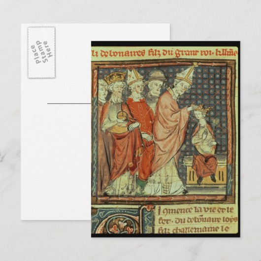 De kroning van Louis I "de pious" Briefkaart (Voorkant / Achterkant)
