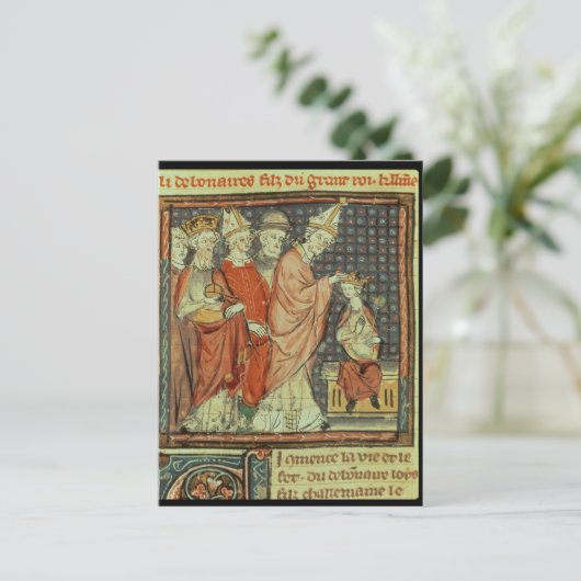 De kroning van Louis I "de pious" Briefkaart (Staand voorkant)