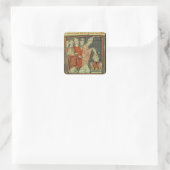 De kroning van Louis I "de pious" Vierkante Sticker (Tas)