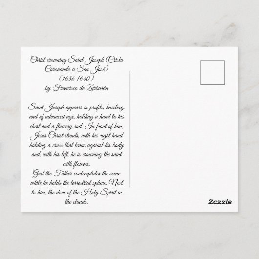 De kroning van Sint Jozef Briefkaart (Achterkant)