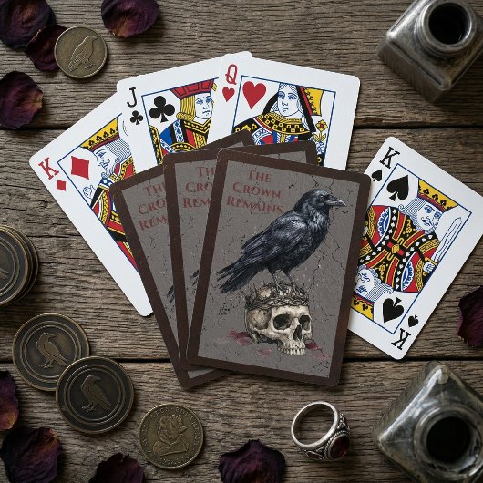 De Kroon Blijft Gotische Raafenschedel Pokerkaarten