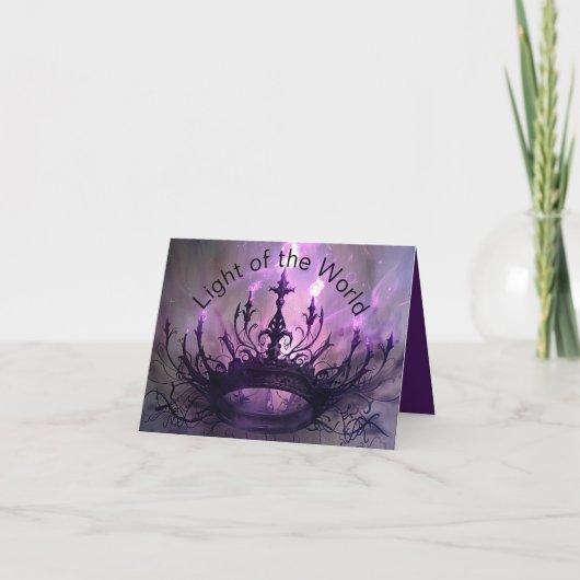 De kroon van de heerlijkheid verving de doornenkro feestdagen kaart (Voorkant)