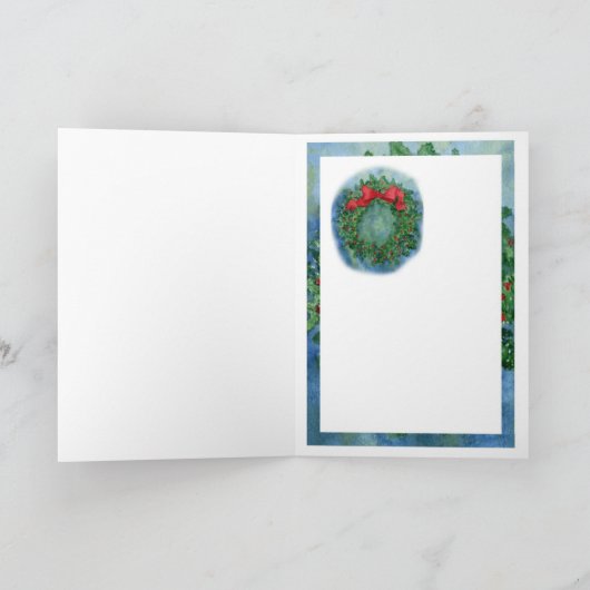 De Kroon van de Hulst van Kerstmis Feestdagen Kaart (Binnen)