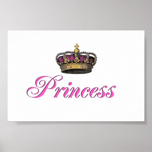 De kroon van de prinses in heet roze poster (Voorkant)