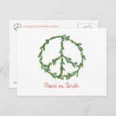 De Kroon van de Vrede van Kerstmis, Vrede op het Feestdagenkaart (Voorkant / Achterkant)