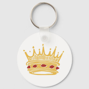 De Kroon van een Gouden Koning met Juwelen Sleutelhanger