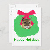 De Kroon van Kerstmis van de Vakantie van de poema Feestdagenkaart (Voorkant / Achterkant)