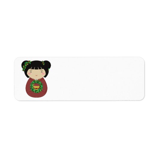 De Kroon van Kerstmis van Kokeshi Etiket (Voorkant)