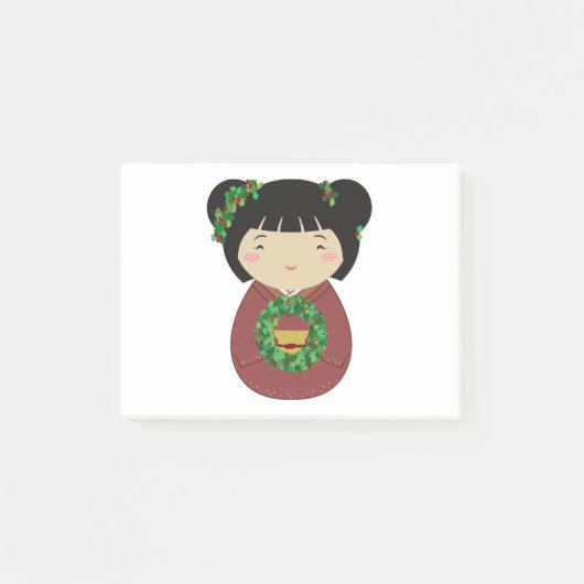 De Kroon van Kerstmis van Kokeshi Post-it® Notes (Voorkant)