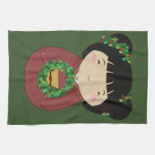 De Kroon van Kerstmis van Kokeshi Theedoek (Horizontaal)