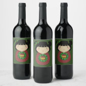 De Kroon van Kerstmis van Kokeshi Wijn Etiket (Flessen)